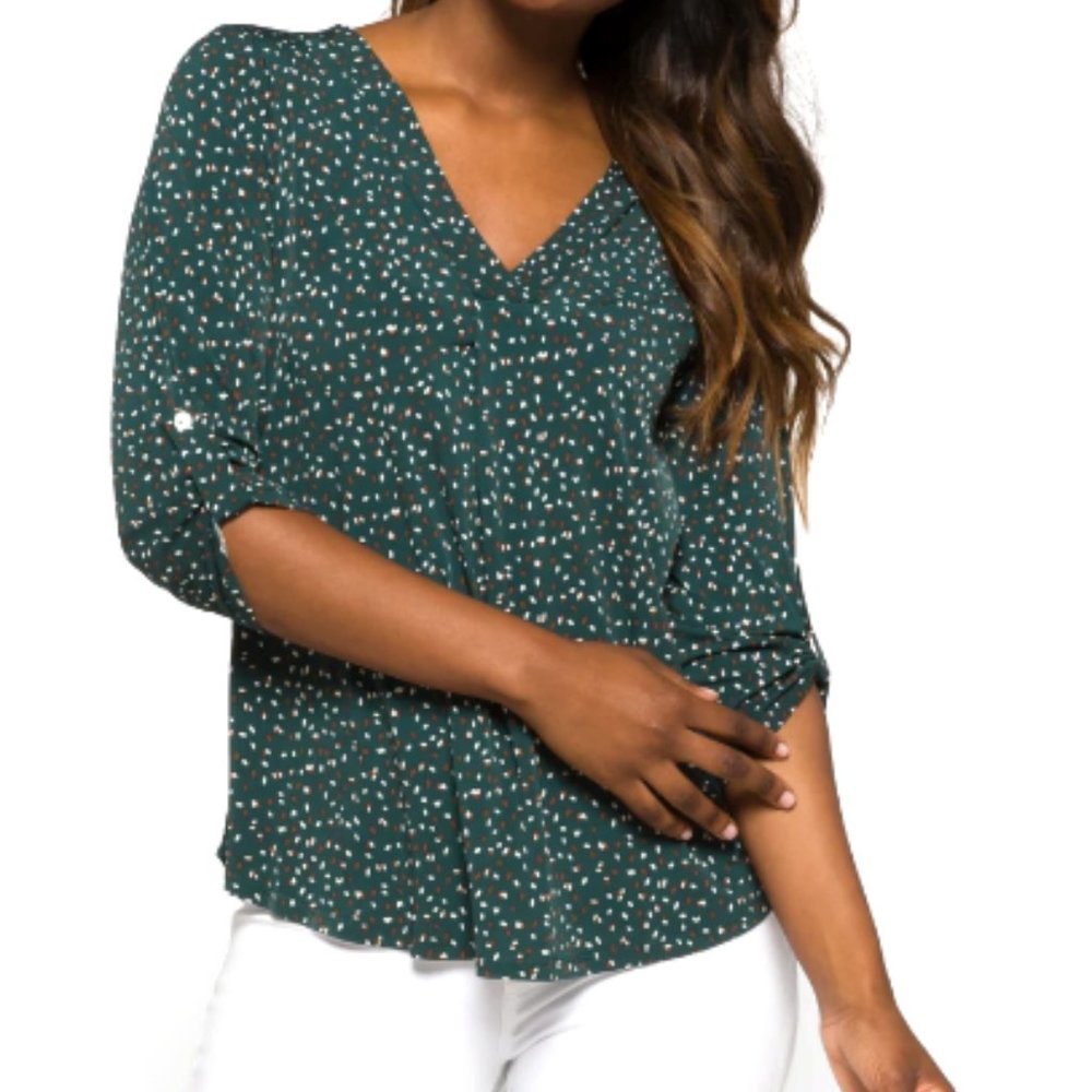 Beacon Roll Tab Knit Top Size Medium